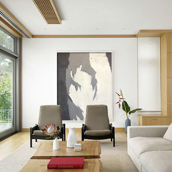 Original Abstract Painting Canvas Art,Vertical Palette Knife Contemporary Art,Unique Canvas Art,Light Yellow,Grey,Black,White.etc